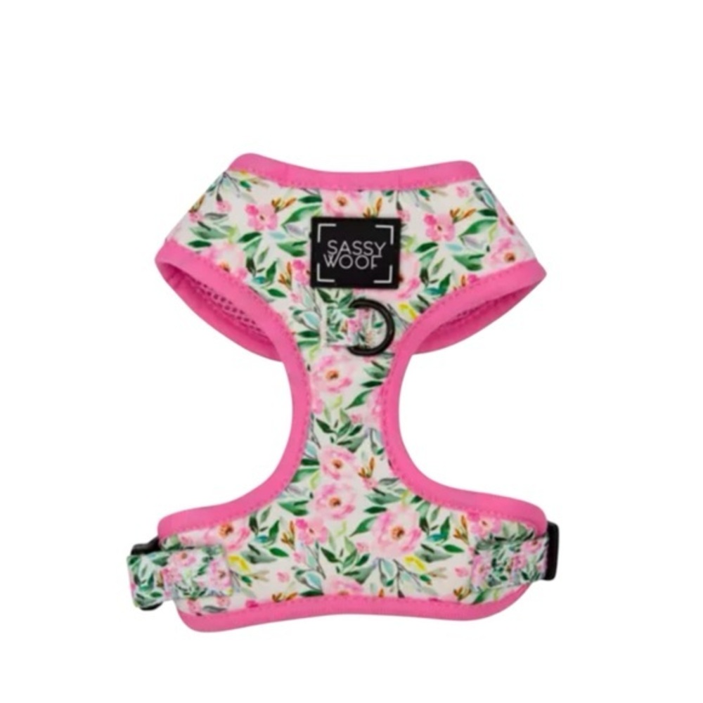 Sassy Woof Pink Floral Magnolia‎ Dog Harness Size Medium